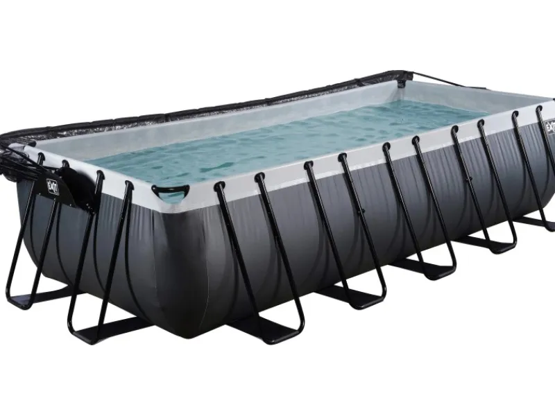 Exit Black Leather Pool Schwarz 540x250x122 cm Sandfilterp., Abdeckung, Wärmep.*Exit Toys Sale