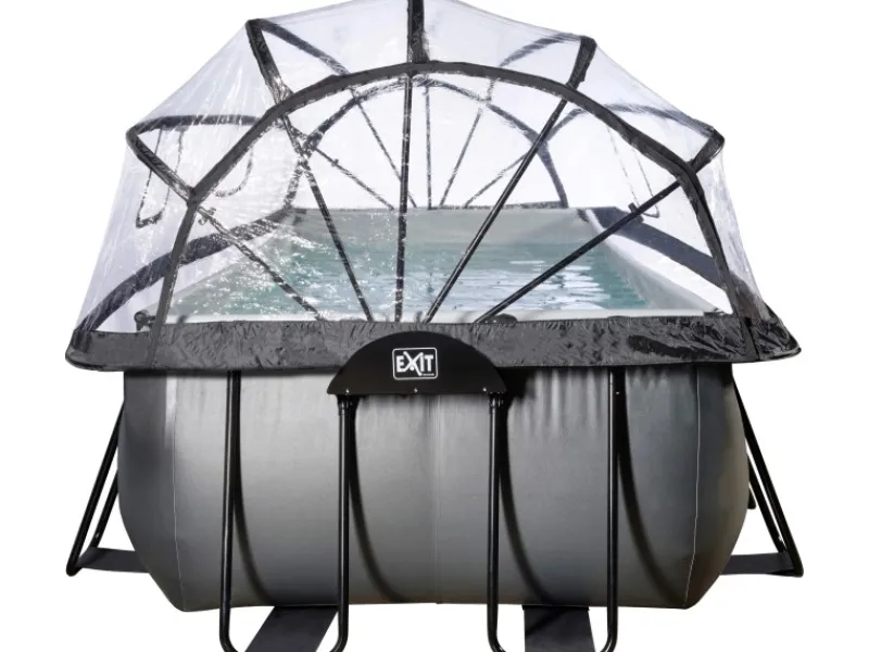 Exit Black Leather Pool Schwarz 540x250x122 cm Sandfilterp., Abdeckung, Wärmep.*Exit Toys Sale