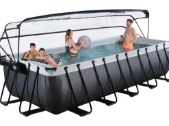 Exit Black Leather Pool Schwarz 540x250x122 cm Sandfilterp., Abdeckung, Wärmep.*Exit Toys Sale
