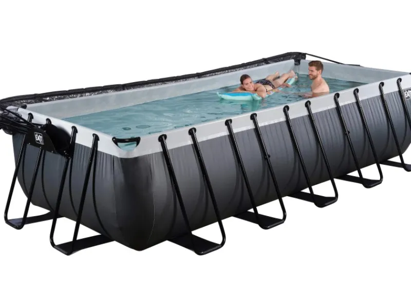 Exit Black Leather Pool Schwarz 540x250x122 cm Sandfilterp., Abdeckung, Wärmep.*Exit Toys Sale