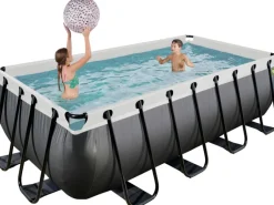 Exit Black Leather Pool Schwarz 400 x 200 x 100 cm m. Sandfilterpumpe*Exit Toys Best