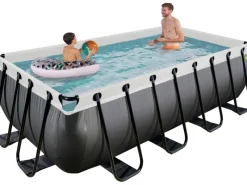 Exit Black Leather Pool Schwarz 400 x 200 x 100 cm m. Sandfilterpumpe*Exit Toys Best