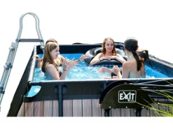 Exit Black Leather Pool Schwarz 400 x 200 x 100 cm m. Sandfilterpumpe*Exit Toys Best