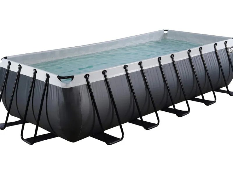 Exit Toys Aufstellpools|Exit Black Leather Pool Schwarz 540 x 250 x 122 cm m. Filterpumpe