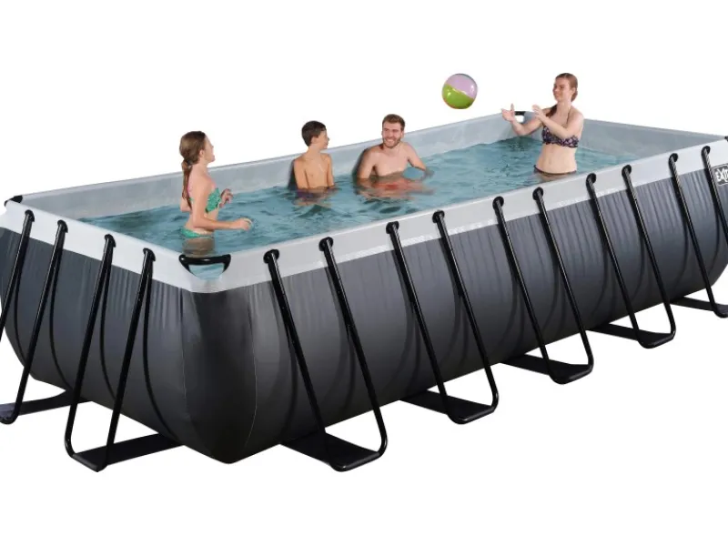 Exit Toys Aufstellpools|Exit Black Leather Pool Schwarz 540 x 250 x 122 cm m. Filterpumpe