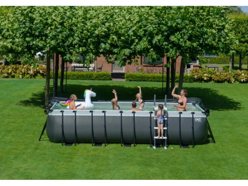 Exit Toys Aufstellpools|Exit Black Leather Pool Schwarz 540 x 250 x 122 cm m. Filterpumpe