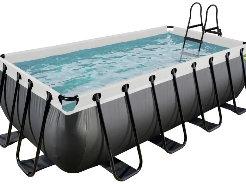 Exit Black Leather Pool Schwarz 400 x 200x 100 cm m. Filterpumpe*Exit Toys