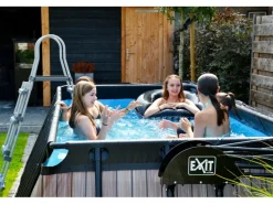 Exit Black Leather Pool Schwarz 400 x 200x 100 cm m. Filterpumpe*Exit Toys