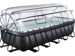 Exit Black Leather Pool Schwarz 540 x 250 x 122 cm m. Sandfilterp. u. Abdeckung*Exit Toys Discount