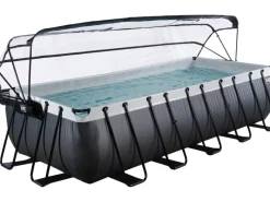 Exit Black Leather Pool Schwarz 540 x 250 x 122 cm m. Sandfilterp. u. Abdeckung*Exit Toys Discount
