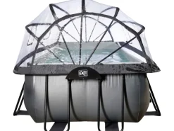 Exit Black Leather Pool Schwarz 540 x 250 x 122 cm m. Sandfilterp. u. Abdeckung*Exit Toys Discount