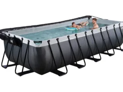 Exit Black Leather Pool Schwarz 540 x 250 x 122 cm m. Sandfilterp. u. Abdeckung*Exit Toys Discount
