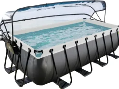 Exit Toys Pool Abdeckung|Exit Black Leather Pool Schwarz 400x200x100 cm Sandfilterp., Abdeckung, Wärmep.