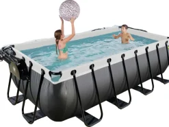 Exit Toys Pool Abdeckung|Exit Black Leather Pool Schwarz 400x200x100 cm Sandfilterp., Abdeckung, Wärmep.