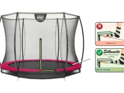 EXIT Silhouette Bodentrampolin D244cm mit Sicherheitsnetz - rosa*Exit Toys New