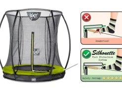 EXIT Silhouette Bodentrampolin D183cm mit Sicherheitsnetz - grün*Exit Toys New