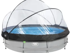 EXIT Soft Grey Pool Grau ø 360 x 76 cm m. Filterpumpe u. Abdeckung*Exit Toys Outlet