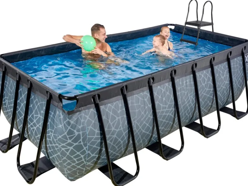 EXIT Stone Pool Grau 400 x 200 x 122 cm m. Filterpumpe*Exit Toys Sale