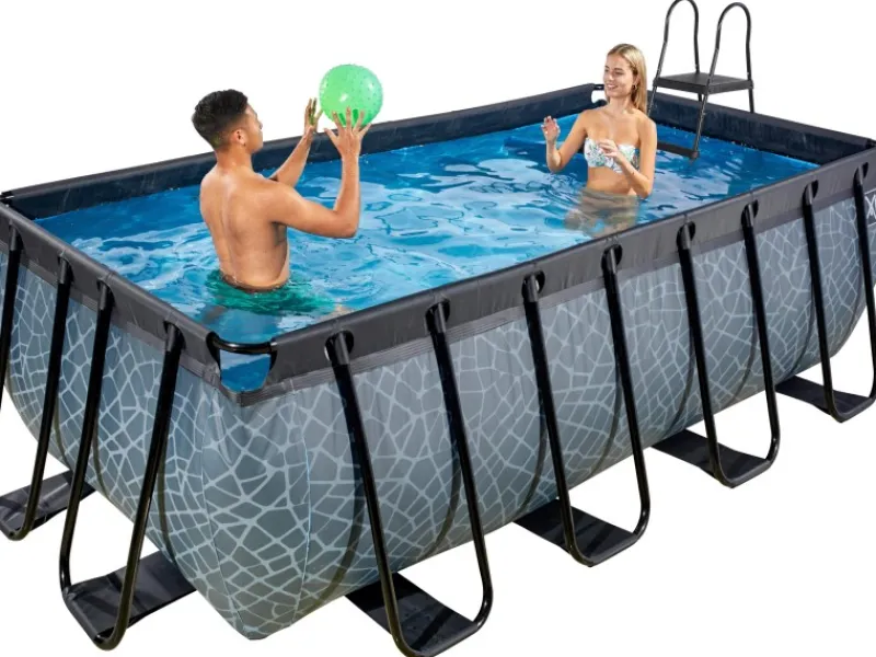 EXIT Stone Pool Grau 400 x 200 x 122 cm m. Filterpumpe*Exit Toys Sale