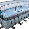 EXIT Stone Pool Grau 540x250x122cm m. Sandfilterpumpe u. Abdeckung u. Wärmepumpe*Exit Toys Clearance