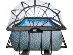 EXIT Stone Pool Grau 540x250x122cm m. Sandfilterpumpe u. Abdeckung u. Wärmepumpe*Exit Toys Clearance