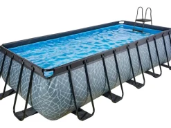 Exit Toys Aufstellpools|EXIT Stone Pool Grau 540x250x122cm m. Filterpumpe