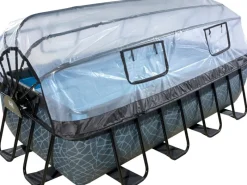 Exit Toys Pool Abdeckung|EXIT Stone Pool  Grau 400x200x100cm m. Sandfilterpumpe, Abdeckung, Wärmepumpe