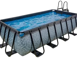 Exit Toys Aufstellpools|EXIT Stone Pool Grau 400x200x100cm m. Filterpumpe