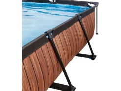 Exit Toys Aufstellpools|EXIT Wood Pool Braun 220 x 150 x 65 cm m. Filterpumpe u. Abdeckung