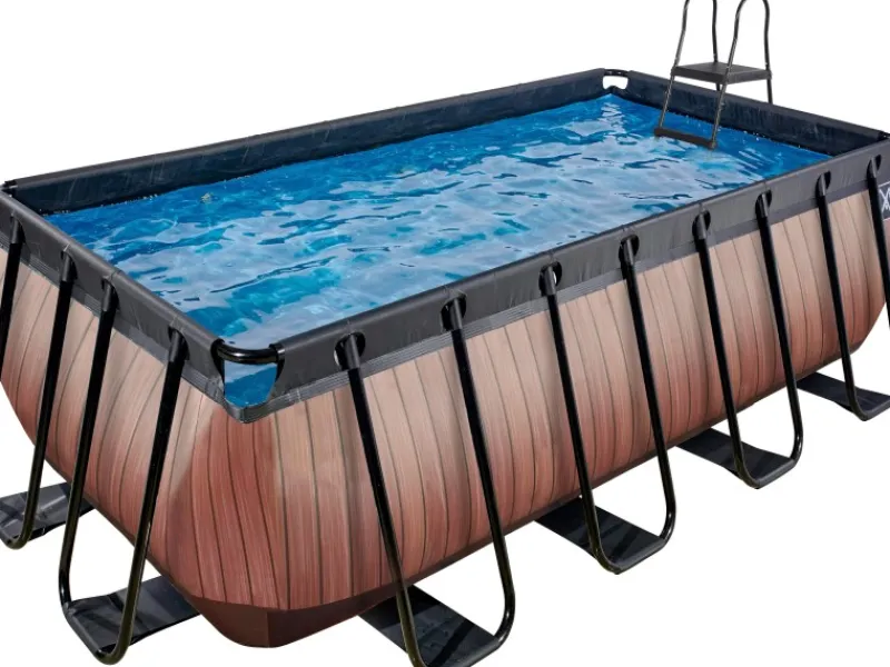 Exit Toys Aufstellpools|EXIT Wood Pool Braun 400 x 200 x 122 cm m. Filterpumpe