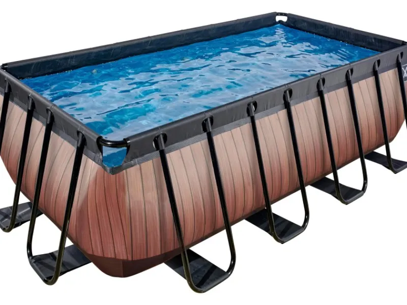 Exit Toys Aufstellpools|EXIT Wood Pool Braun 400 x 200 x 122 cm m. Filterpumpe