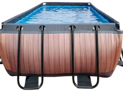 Exit Toys Aufstellpools|EXIT Wood Pool Braun 400 x 200 x 122 cm m. Filterpumpe