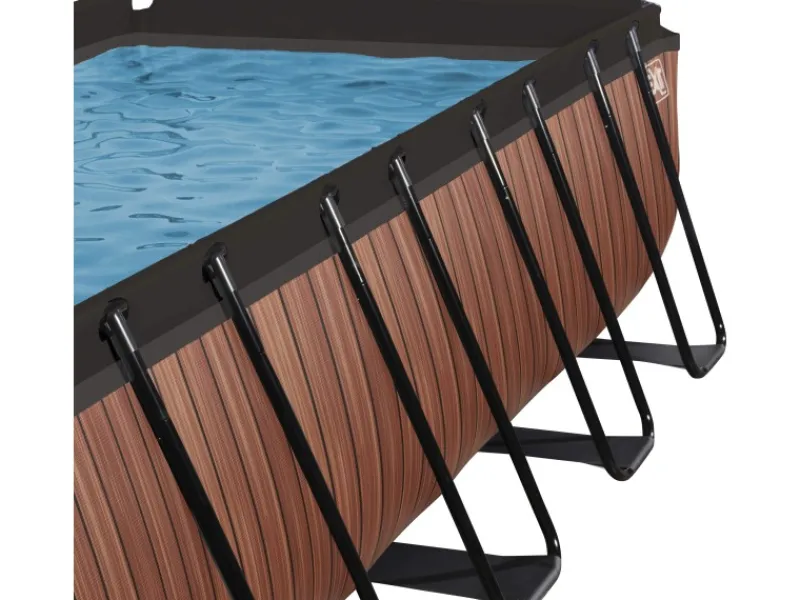 Exit Toys Aufstellpools|EXIT Wood Pool Braun 400 x 200 x 122 cm m. Filterpumpe