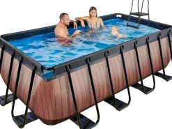 Exit Toys Aufstellpools|EXIT Wood Pool Braun 400 x 200 x 122 cm m. Filterpumpe