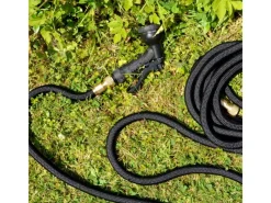 eyepower Gartenschläuche|Flexibler Gartenschlauch mit Brause und Anschluss-Stück 15 m Schwarz