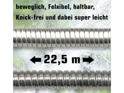 Knickfreier Edelstahlschlauch mit Anschluss-Stück 22.5 m Silber*eyepower Outlet
