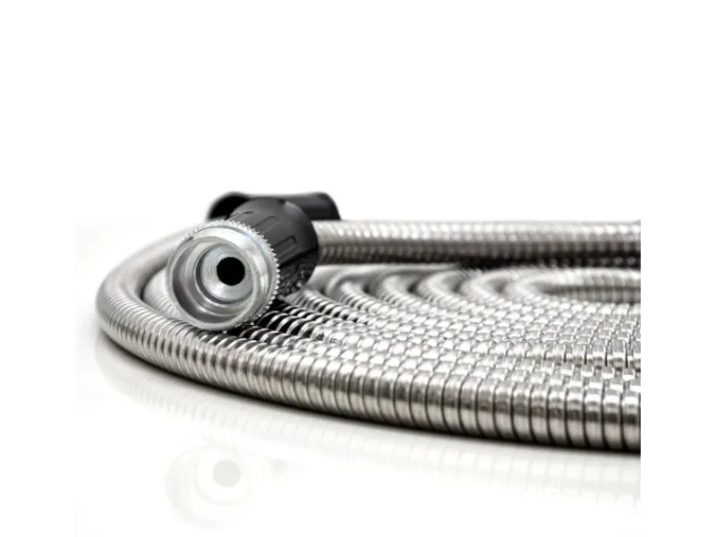 Knickfreier Edelstahlschlauch mit Anschluss-Stück 15 m Silber*eyepower Hot