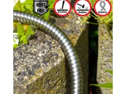 Knickfreier Edelstahlschlauch mit Anschluss-Stück 15 m Silber*eyepower Hot