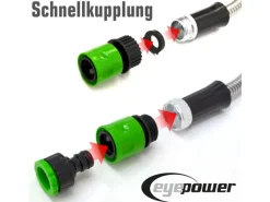 Knickfreier Edelstahlschlauch mit Anschluss-Stück 15 m Silber*eyepower Hot