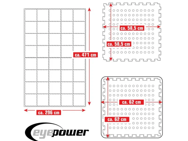 Poolmatte 62 x 62 cm 40er Set Blau*eyepower Online