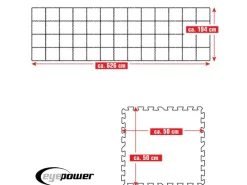 eyepower Outdoor Whirlpools|Poolunterlage 50 x 50 cm 52er Set Blau