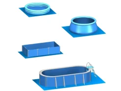 eyepower Pooltechnik|Poolunterlage 50 x 50 cm 16er Set Blau