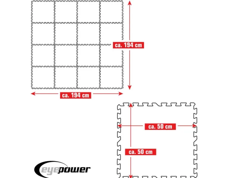 eyepower Pooltechnik|Poolunterlage 50 x 50 cm 16er Set Blau
