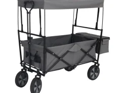 Faltbarer Bollerwagen mit Dach Grau* Online