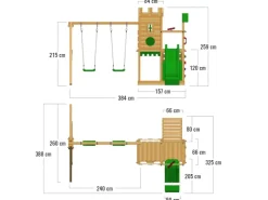 Fatmoose Gartenspielgeräte|Spielturm BoldBaron mit Rutsche Apfelgrün