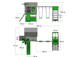 Fatmoose Gartenspielgeräte|Spielturm TikaTaka Surfswing mit Rutsche Apfelgrün
