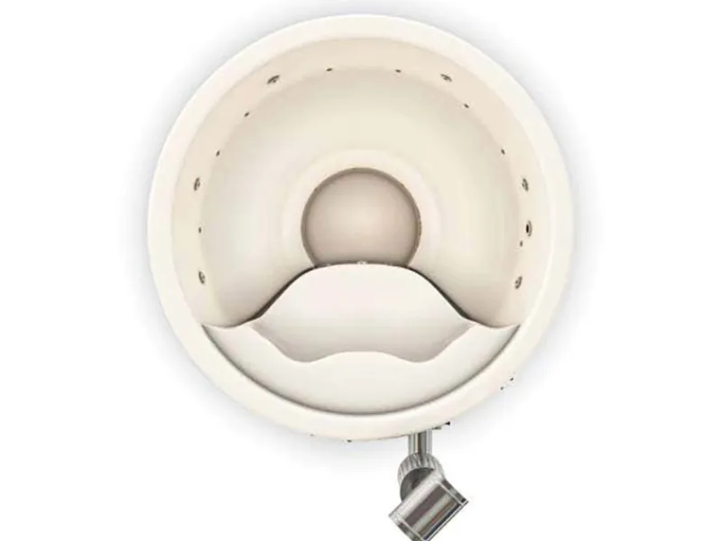 FinnTherm Outdoor Whirlpools|Badefass Stockholm Thermoholz Whirlpool Ø 180 cm VA-Ofen 30 kW Creme