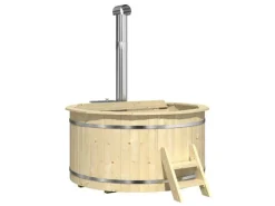 FinnTherm Outdoor Whirlpools|Holz-Badefass Bergen Ø 200 cm x 101 cm mit Ofen