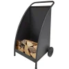 Firefix Kaminholzregale|Holzwagen mit Rädern Schwarz