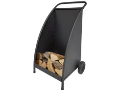 Firefix Kaminholzregale|Holzwagen mit Rädern Schwarz
